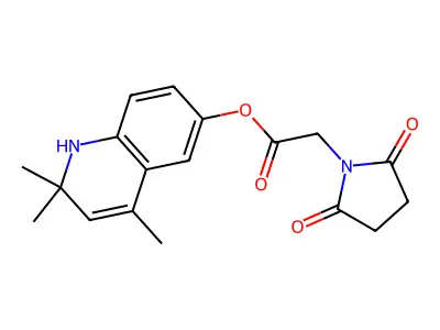 (2,2,4-trimethyl-1H-quinolin-6-yl) 2-(2,5-dioxopyrrolidin-1-yl)acetate structure