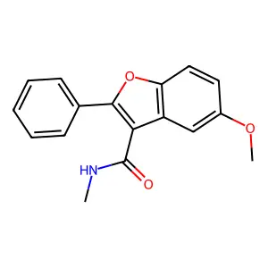 5-methoxy-N-methyl-2-phenyl-1-benzofuran-3-carboxamide structure
