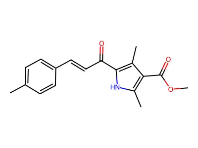 methyl 2,4-dimethyl-5-[3-(4-methylphenyl)prop-2-enoyl]-1H-pyrrole-3-carboxylate structure