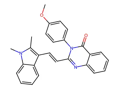 2-[(E)-2-(1,2-dimethylindol-3-yl)ethenyl]-3-(4-methoxyphenyl)quinazolin-4-one structure