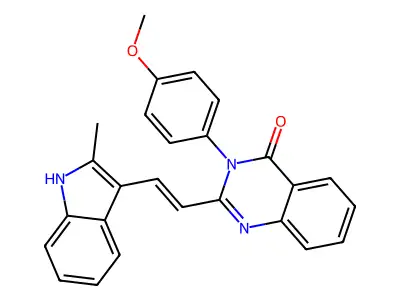 3-(4-methoxyphenyl)-2-[(E)-2-(2-methyl-1H-indol-3-yl)ethenyl]quinazolin-4-one structure
