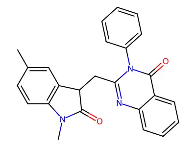 2-[(1,5-dimethyl-2-oxo-3H-indol-3-yl)methyl]-3-phenylquinazolin-4-one structure