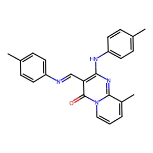 9-methyl-2-[(4-methylphenyl)amino]-3-{(E)-[(4-methylphenyl)imino]methyl}-4H-pyrido[1,2-a]pyrimidin-4-one structure