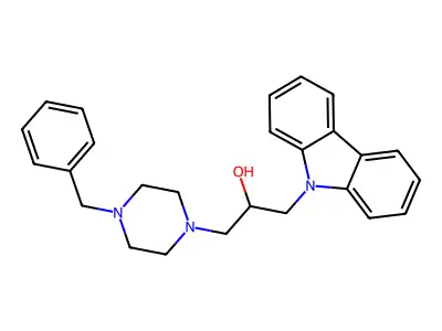1-(4-Benzyl-piperazin-1-yl)-3-carbazol-9-yl-propan-2-ol structure