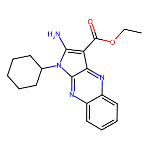 2-Amino-1-cyclohexyl-3-pyrrolo[3,2-b]quinoxalinecarboxylic acid ethyl ester structure