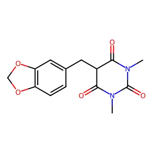5-(1,3-Benzodioxol-5-ylmethyl)-1,3-dimethyl-1,3-diazinane-2,4,6-trione structure
