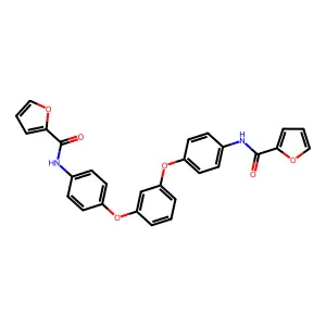 N-[4-[3-[4-(furan-2-carbonylamino)phenoxy]phenoxy]phenyl]furan-2-carboxamide structure