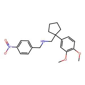 N-[[1-(3,4-dimethoxyphenyl)cyclopentyl]methyl]-1-(4-nitrophenyl)methanamine structure