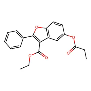 Ethyl 2-phenyl-5-(propanoyloxy)-1-benzofuran-3-carboxylate structure