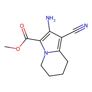 Methyl 2-amino-1-cyano-5,6,7,8-tetrahydroindolizine-3-carboxylate structure