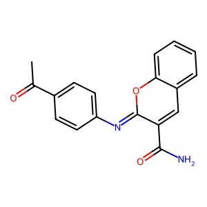 (Z)-2-((4-acetylphenyl)imino)-2H-chromene-3-carboxamide structure