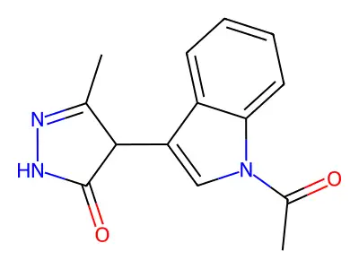 4-(1-Acetyl-1H-indol-3-yl)-3-methyl-1H-pyrazol-5(4H)-one structure