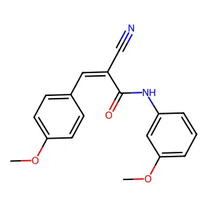 (Z)-2-cyano-N-(3-methoxyphenyl)-3-(4-methoxyphenyl)acrylamide structure