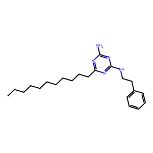 N~2~-(2-Phenylethyl)-6-undecyl-1,3,5-triazine-2,4-diamine structure