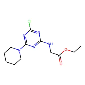 Ethyl 2-[(4-chloro-6-piperidin-1-yl-1,3,5-triazin-2-yl)amino]acetate structure