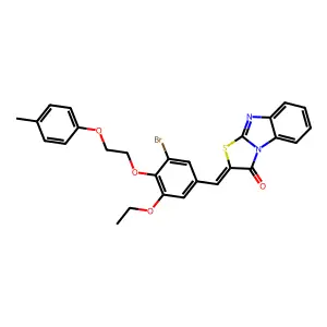 (2Z)-2-[[3-bromo-5-ethoxy-4-[2-(4-methylphenoxy)ethoxy]phenyl]methylidene]-[1,3]thiazolo[3,2-a]benzimidazol-1-one structure