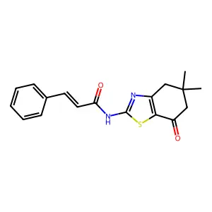 (E)-N-(5,5-dimethyl-7-oxo-4,6-dihydro-1,3-benzothiazol-2-yl)-3-phenylprop-2-enamide structure