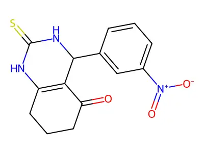 4-(3-nitrophenyl)-2-thioxo-1,2,3,4,7,8-hexahydroquinazolin-5(6H)-one structure