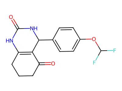 4-[4-(Difluoromethoxy)phenyl]-1,3,4,6,7,8-hexahydroquinazoline-2,5-dione structure
