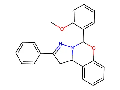 5-(2-Methoxyphenyl)-2-phenyl-1,10b-dihydropyrazolo[1,5-c][1,3]benzoxazine structure