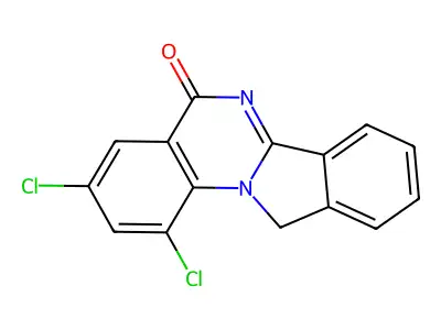 1,3-dichloroisoindolo[2,1-a]quinazolin-5(11H)-one structure