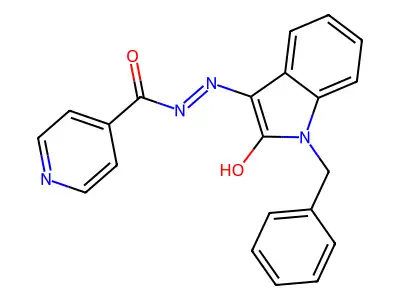 N-[(Z)-(1-benzyl-2-oxo-indolin-3-ylidene)amino]pyridine-4-carboxamide structure