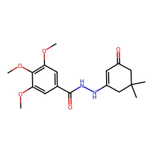 N'-(3-hydroxy-5,5-dimethylcyclohex-2-en-1-ylidene)-3,4,5-trimethoxybenzohydrazide structure