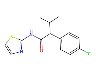 (2R)-2-(4-chlorophenyl)-3-methyl-N-(1,3-thiazol-2-yl)butanamide structure