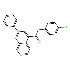 N-(4-chlorophenyl)-2-phenylquinoline-4-carboxamide structure