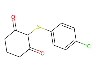 2-[(4-Chlorophenyl)sulfanyl]-1,3-cyclohexanedione structure