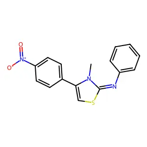 3-methyl-4-(4-nitrophenyl)-N-phenyl-1,3-thiazol-2-imine structure