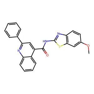 N-(6-methoxy-1,3-benzothiazol-2-yl)-2-phenylquinoline-4-carboxamide structure