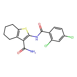 2-[(2,4-Dichlorobenzoyl)amino]-4,5,6,7-tetrahydro-1-benzothiophene-3-carboxamide structure