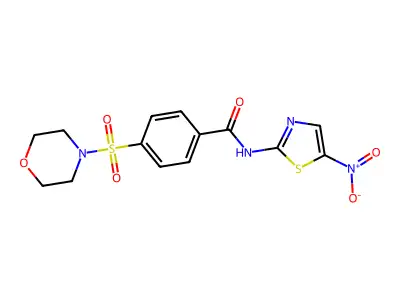 4-(morpholine-4-sulfonyl)-N-(5-nitro-1,3-thiazol-2-yl)benzamide structure