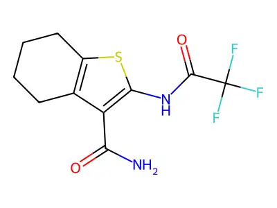 2-(2,2,2-Trifluoroacetamido)-4,5,6,7-tetrahydrobenzo[b]thiophene-3-carboxamide structure