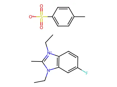 1,3-diethyl-6-fluoro-2-methyl-1H-3,1-benzimidazol-3-ium 4-methylbenzenesulfonate structure