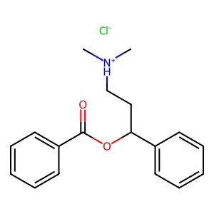 3-(Dimethylamino)-1-phenylpropyl benzoate--hydrogen chloride (1/1) structure