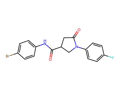 N-(4-bromophenyl)-1-(4-fluorophenyl)-5-oxopyrrolidine-3-carboxamide structure