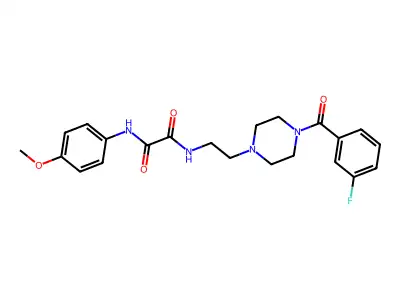 N-[2-[4-(3-fluorobenzoyl)piperazin-1-yl]ethyl]-N'-(4-methoxyphenyl)oxamide structure