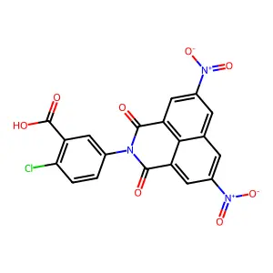2-chloro-5-(5,8-dinitro-1,3-dioxo-1H-benzo[de]isoquinolin-2(3H)-yl)benzoic acid structure