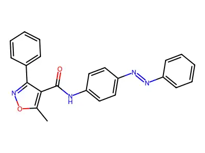 4-Isoxazolecarboxamide, 5-methyl-3-phenyl-N-[4-(2-phenyldiazenyl)phenyl]- structure