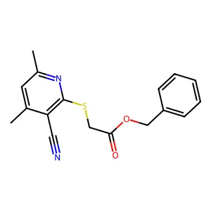 Benzyl [(3-cyano-4,6-dimethylpyridin-2-yl)sulfanyl]acetate structure