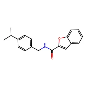 N-[(4-propan-2-ylphenyl)methyl]-1-benzofuran-2-carboxamide structure