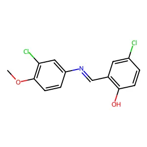 4-chloro-2-{(E)-[(3-chloro-4-methoxyphenyl)imino]methyl}phenol structure