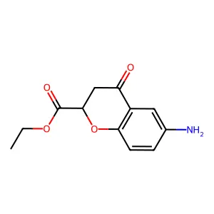 Ethyl 6-amino-4-oxo-2,3-dihydrochromene-2-carboxylate structure