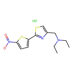 Thiazole, 4-diethylaminomethyl-2-(5-nitro-2-thienyl)-, monohydrochloride structure