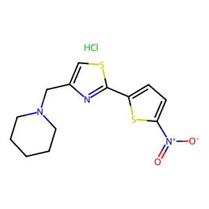 Thiazole, 2-(5-nitro-2-thienyl)-4-piperidinomethyl-, hydrochloride structure