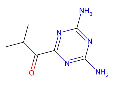 2,4-Diamino-6-isobutyryl-1,3,5-triazine structure