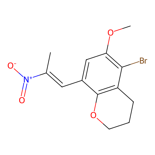 8-((1E)-2-nitroprop-1-enyl)-5-bromo-6-methoxychromane structure