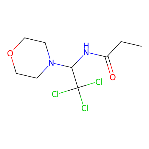 N-(2,2,2-trichloro-1-morpholin-4-ylethyl)propanamide structure